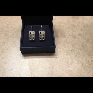 Silpada Retired Sterling Silver Earrings - Paisley Filigree Scroll Rectangular